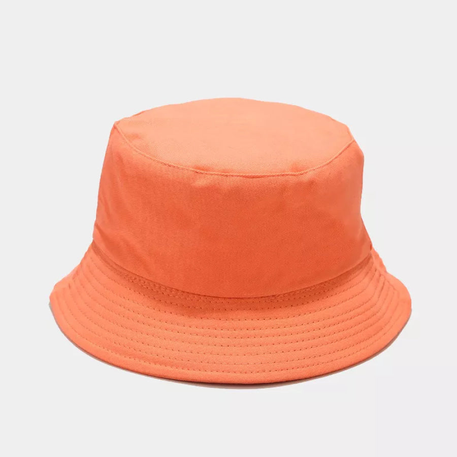 Solid Color Cotton Bucket Hat Orange / One Size Apparel and Accessories