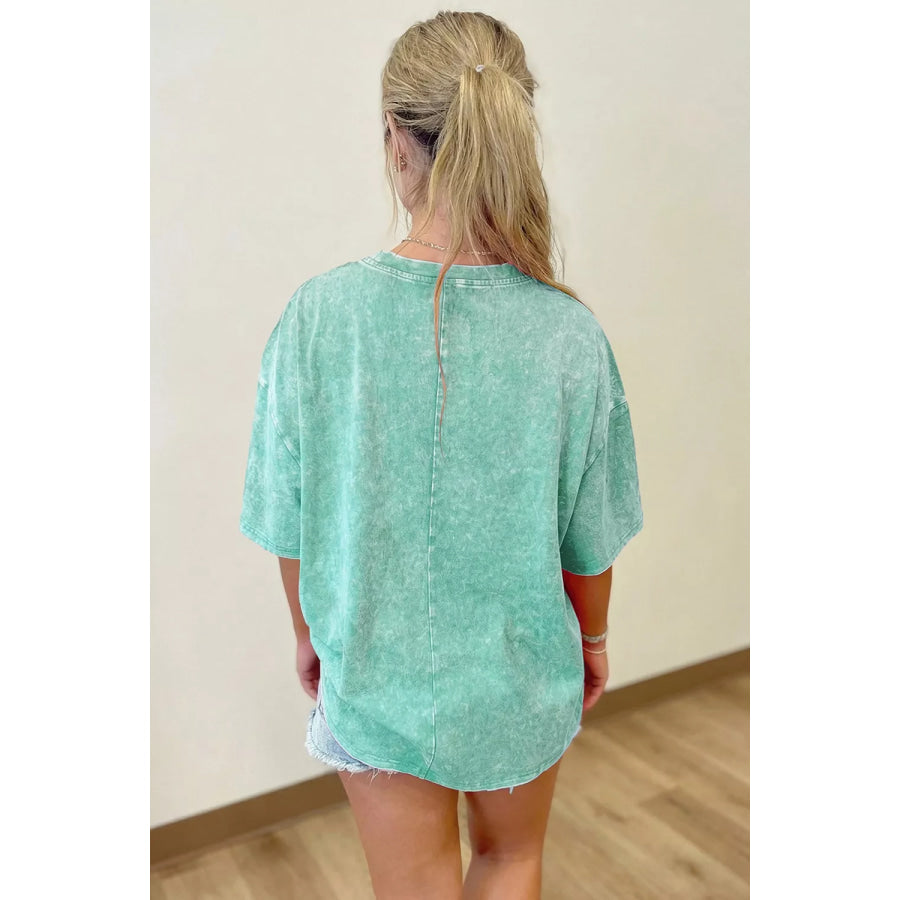 Solid Color Cotton Mineral Washed Oversize Tee Apparel and Accessories