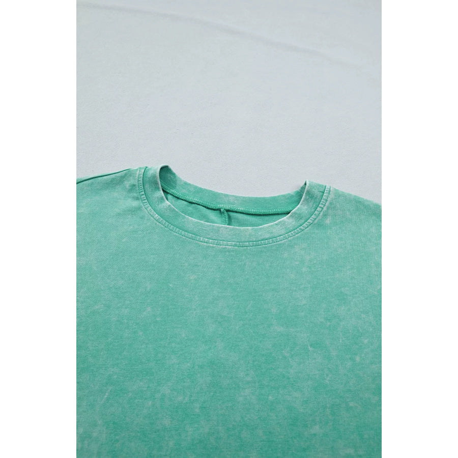 Solid Color Cotton Mineral Washed Oversize Tee Apparel and Accessories