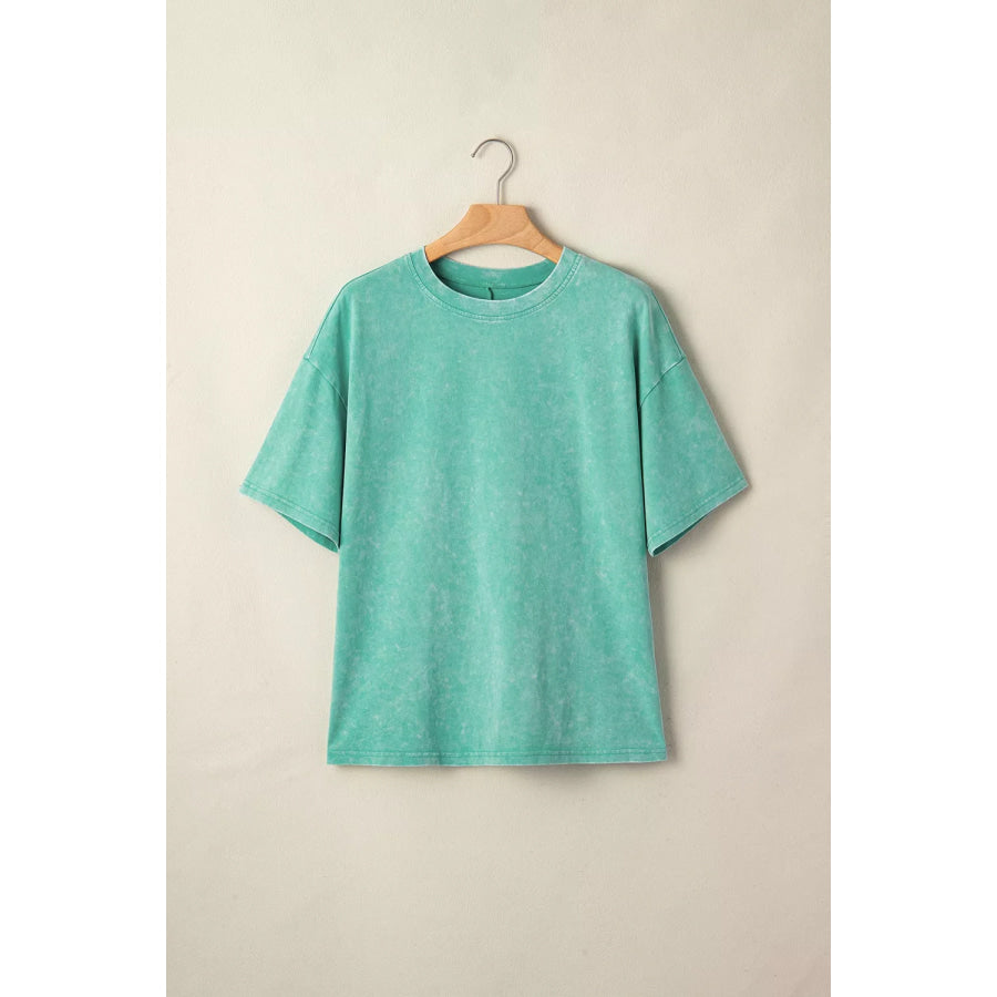 Solid Color Cotton Mineral Washed Oversize Tee Apparel and Accessories