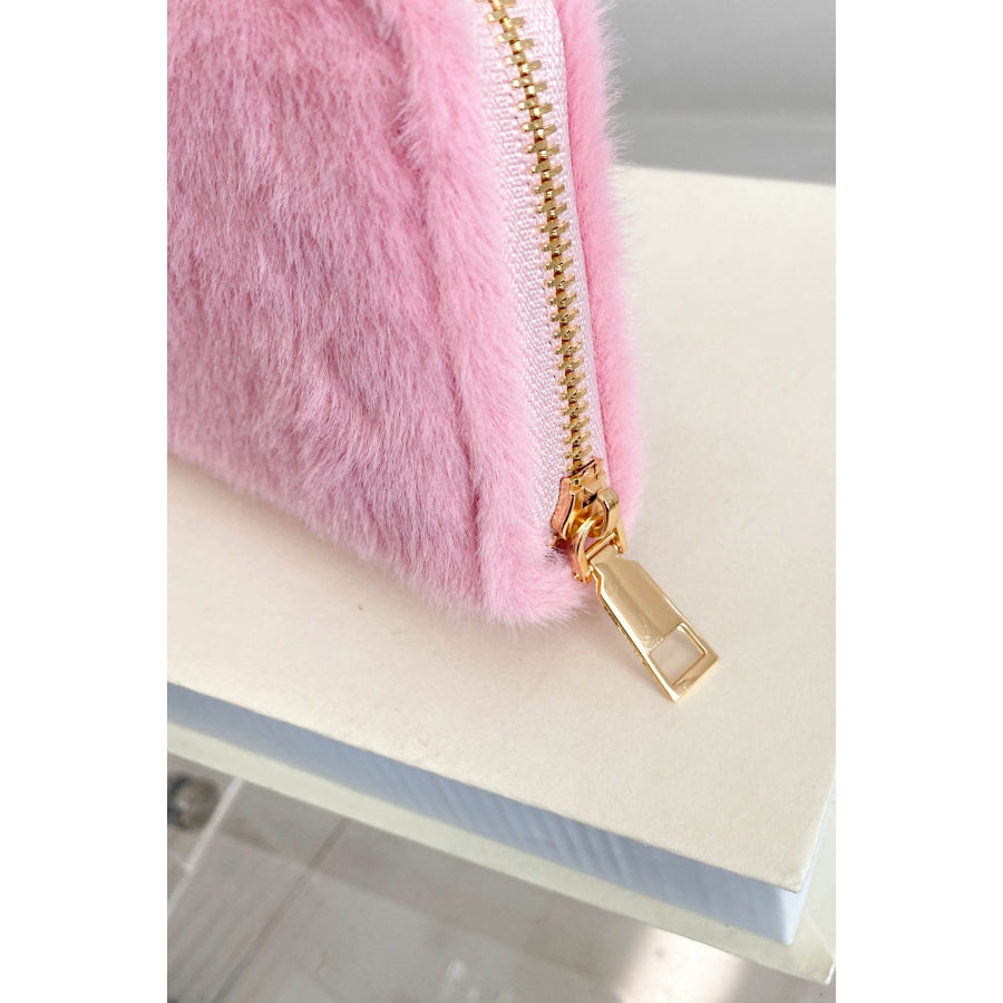 Solid Color Fluff Rectangle Wallet Apparel and Accessories