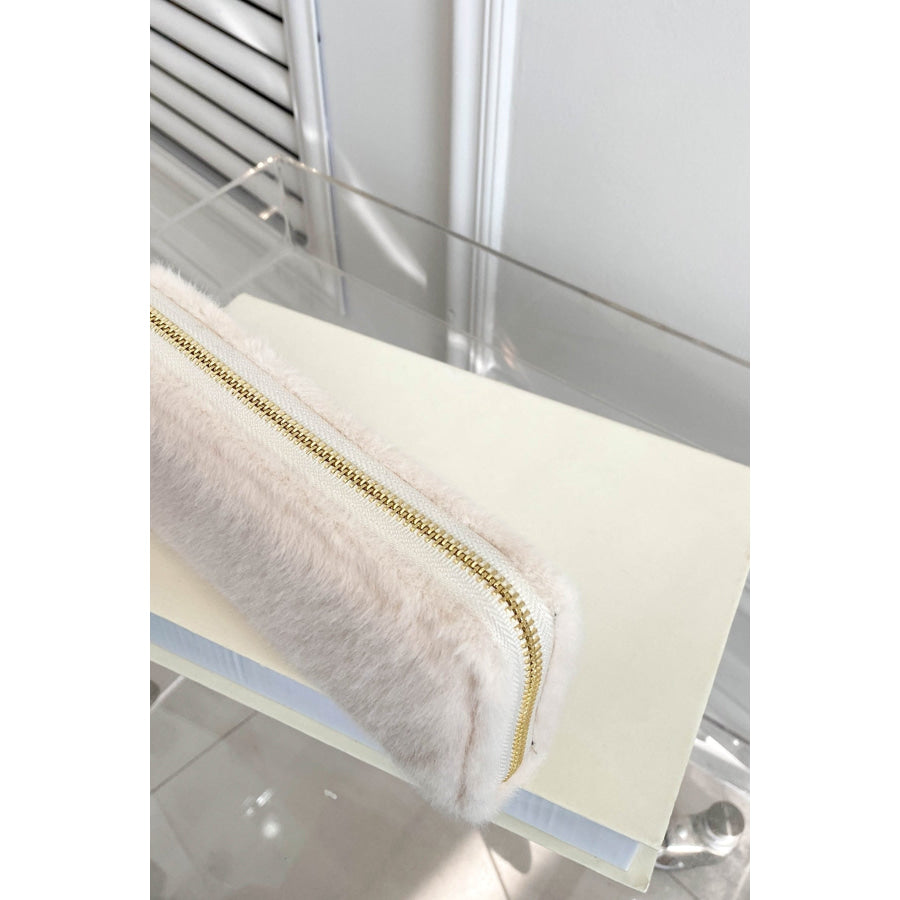Solid Color Fluff Rectangle Wallet Apparel and Accessories