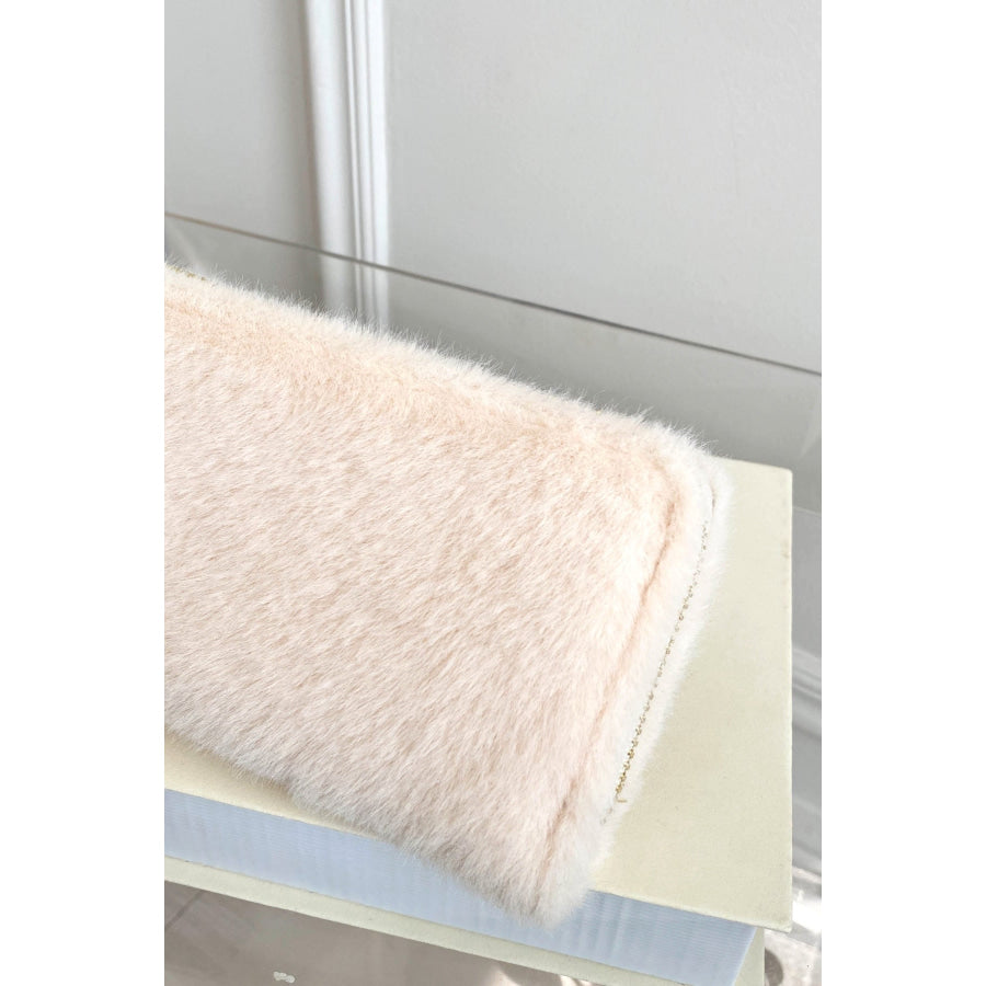Solid Color Fluff Rectangle Wallet Apparel and Accessories