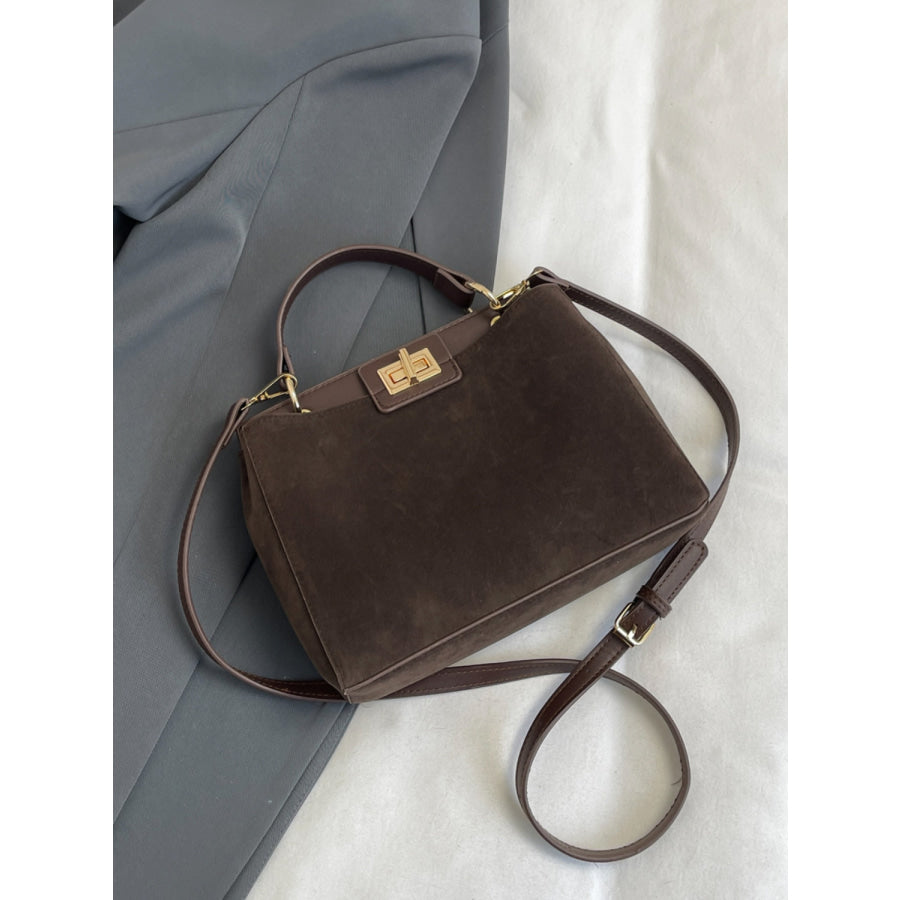 Solid Color Handbag with Removable Strap Apparel and Accessories