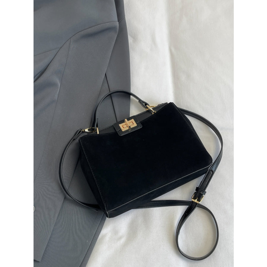 Solid Color Handbag with Removable Strap Apparel and Accessories
