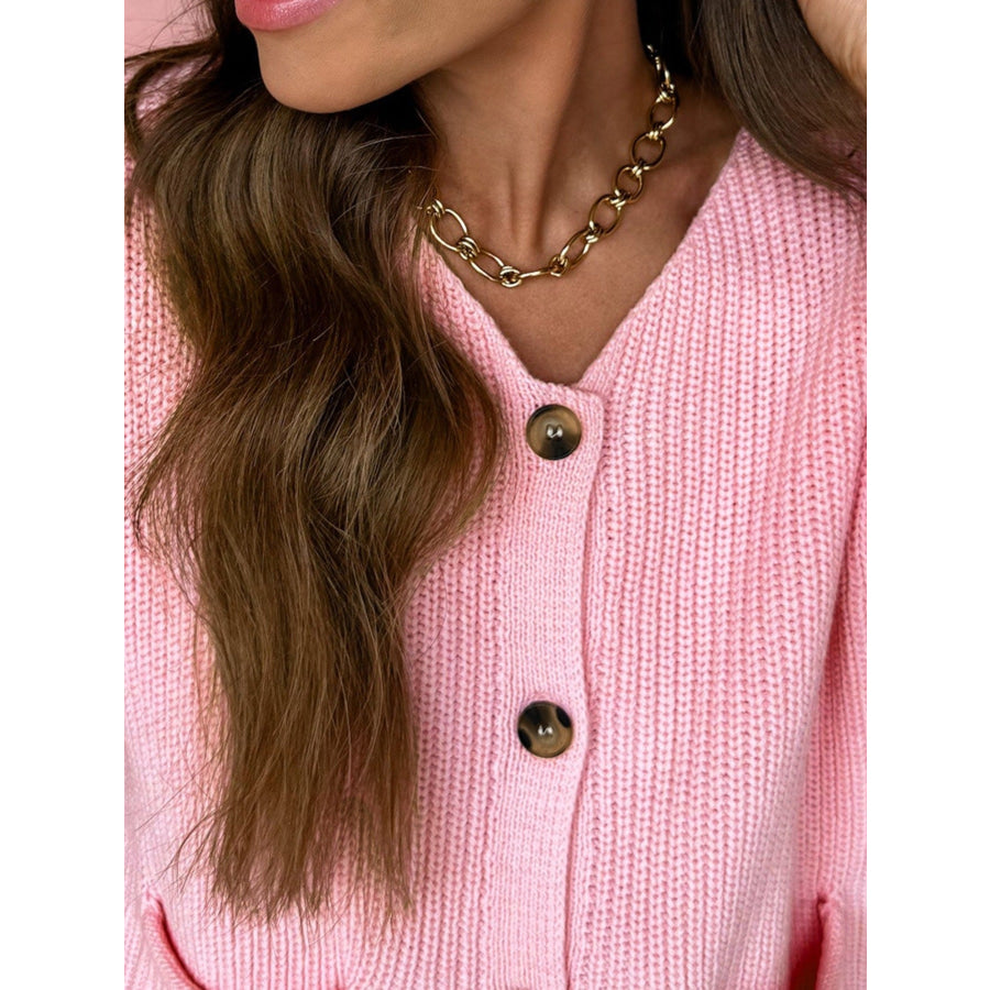 Solid Color Knit V Neck Button Front Sweater Vest Apparel and Accessories