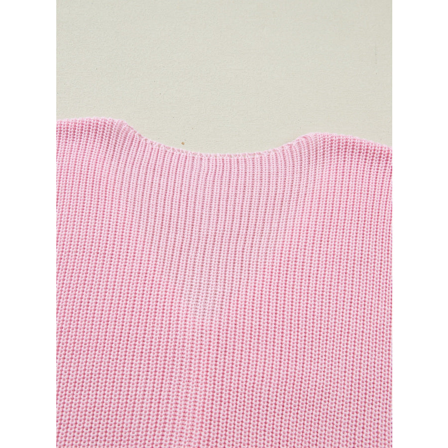 Solid Color Knit V Neck Button Front Sweater Vest Apparel and Accessories
