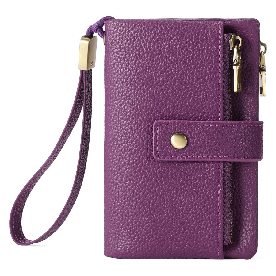 Solid Color Leather Wallet Lilac / ONESIZE Apparel and Accessories
