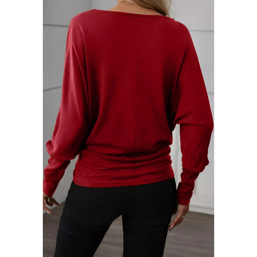 Solid Color Long Sleeve Blouse Apparel and Accessories