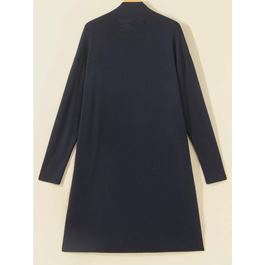 Solid Color Long Sleeve Casual Tunic Shift Cardigan Apparel and Accessories