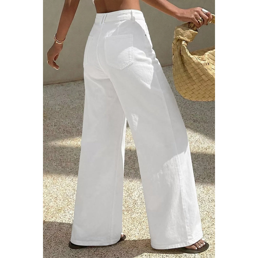Solid Color Loose Casual Jeans Apparel and Accessories