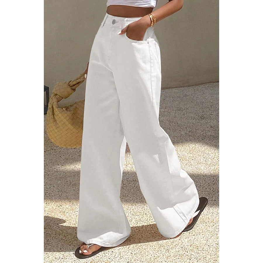 Solid Color Loose Casual Jeans Apparel and Accessories