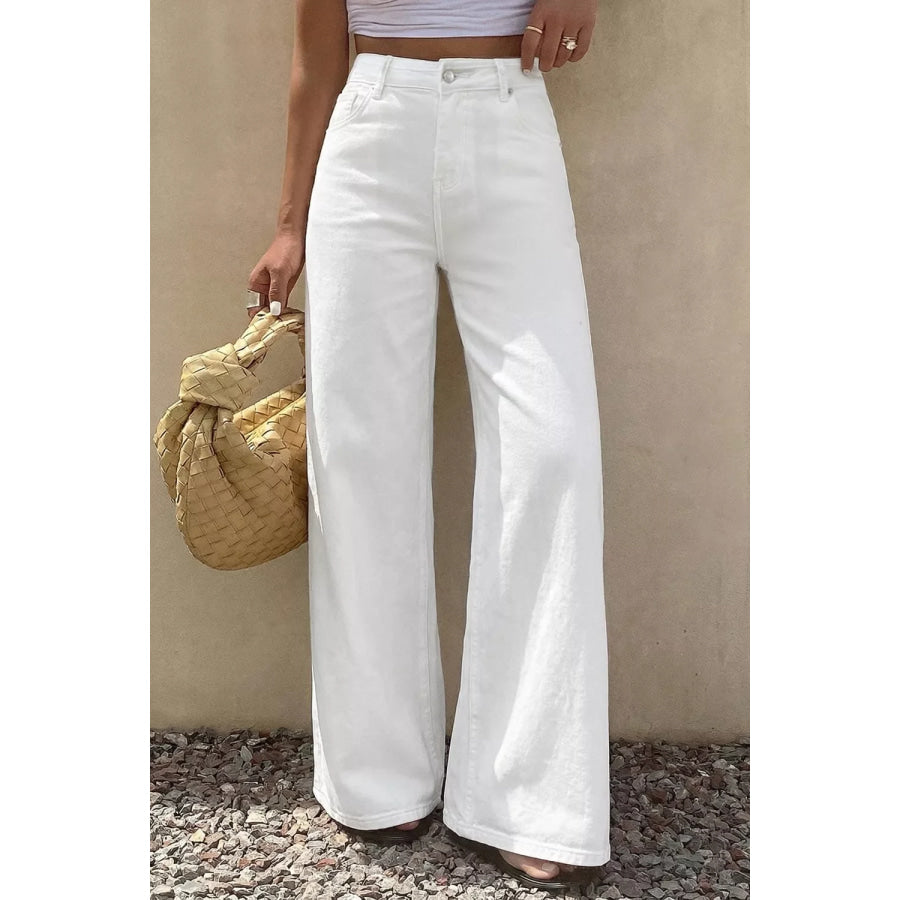 Solid Color Loose Casual Jeans Apparel and Accessories