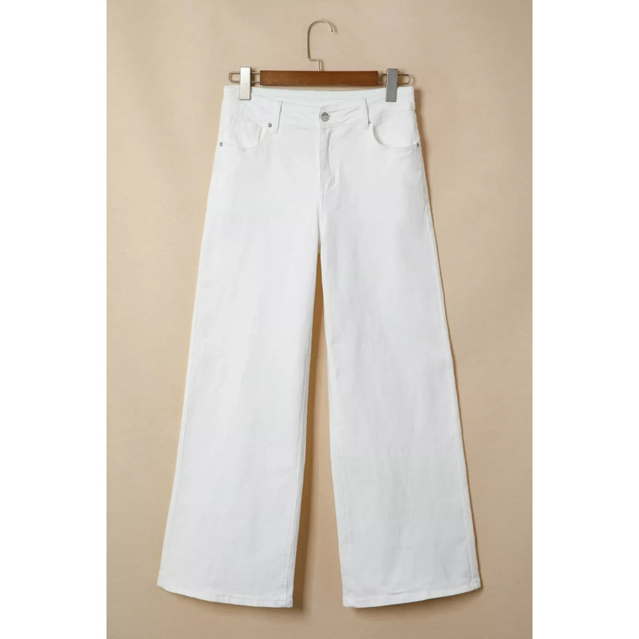 Solid Color Loose Casual Jeans Apparel and Accessories