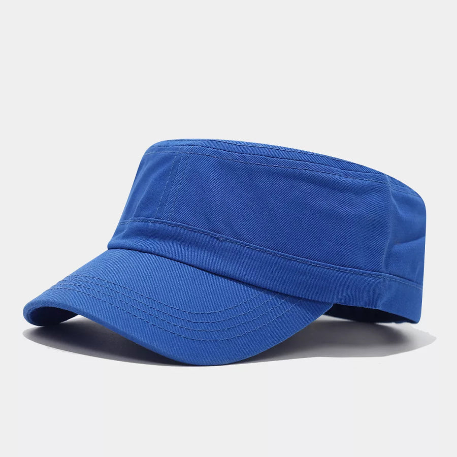 Solid Color Military Style Cadet Hat Blue / One Size Apparel and Accessories