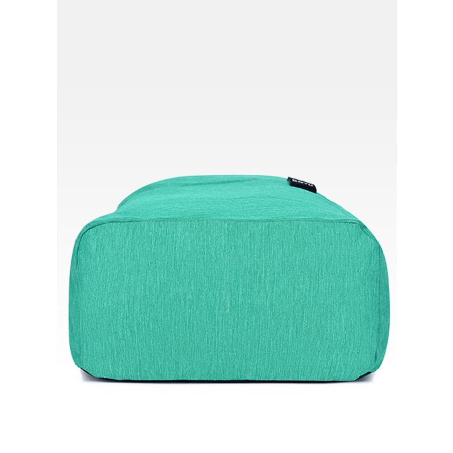 Solid Color Nylon Backpack Bag Gum Leaf / One Size Apparel and Accessories