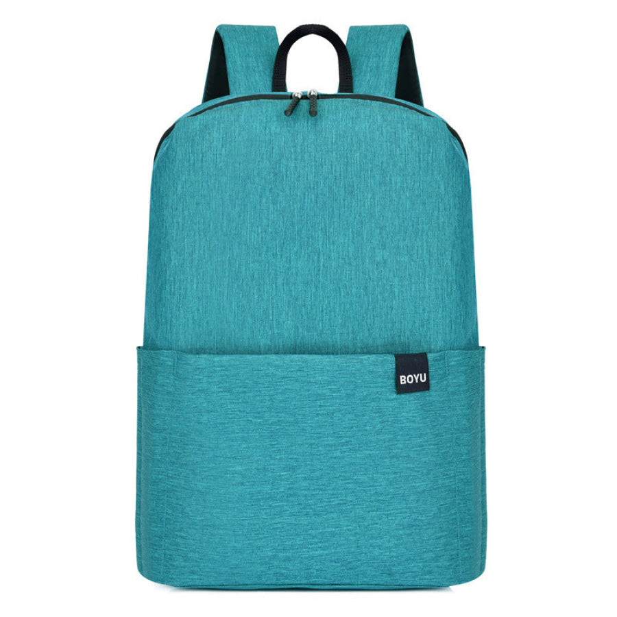 Solid Color Nylon Backpack Bag Cerulean / One Size Apparel and Accessories