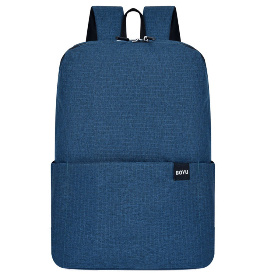 Solid Color Nylon Backpack Bag Dark Blue / One Size Apparel and Accessories