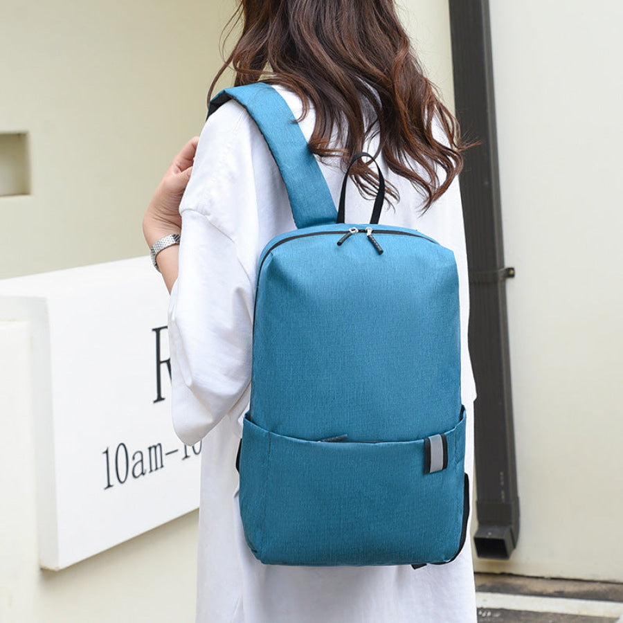 Solid Color Nylon Backpack Bag Royal Blue / One Size Apparel and Accessories