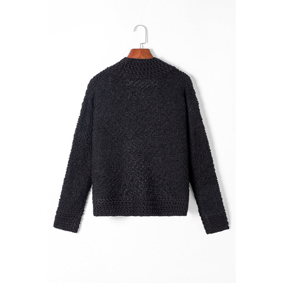 Solid Color Open Front Cardigan Apparel and Accessories