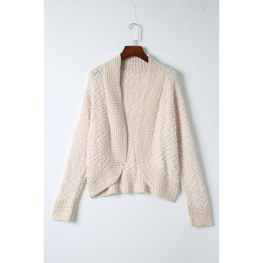Solid Color Open Front Cardigan Apparel and Accessories