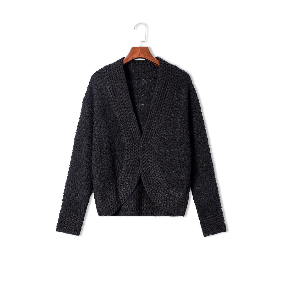 Solid Color Open Front Cardigan Apparel and Accessories