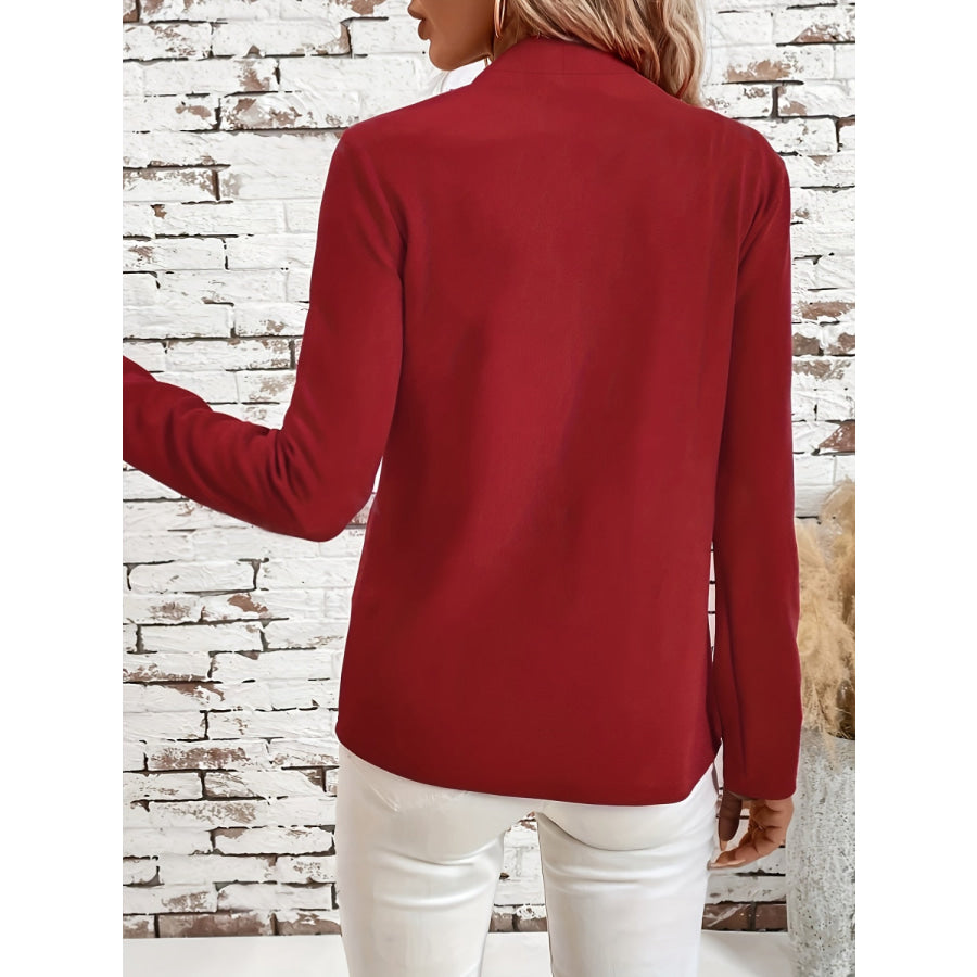 Solid Color Open Front Long Sleeve Cardigan Apparel and Accessories