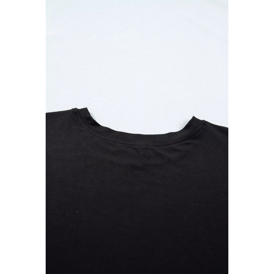 Solid Color Oversize Tee Tie Wrap Mini Skort 2pcs Set Apparel and Accessories