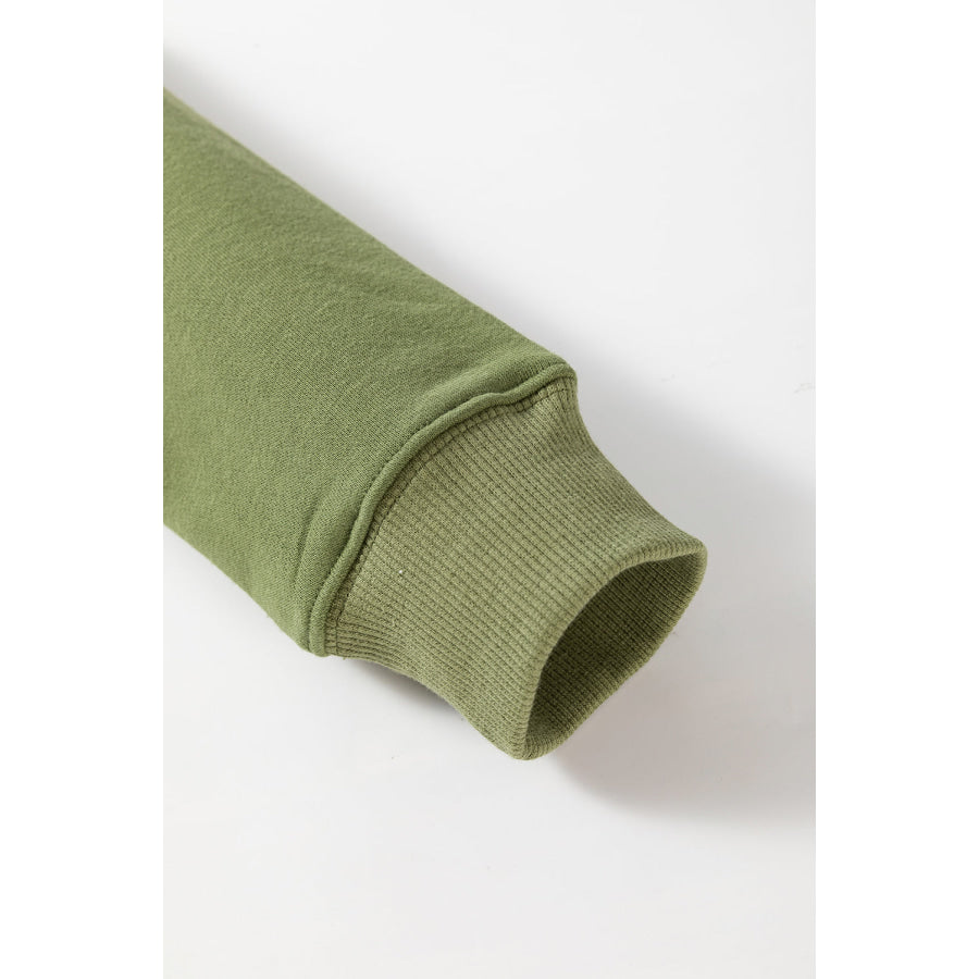 Solid Color Round Neck Long Sleeve Sweatshirt Apparel and Accessories