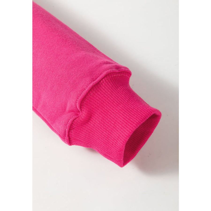 Solid Color Round Neck Long Sleeve Sweatshirt Apparel and Accessories