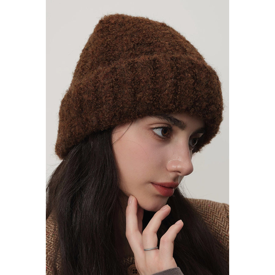 Solid Color Thermal Knit Hat Chocolate / One Size Apparel and Accessories