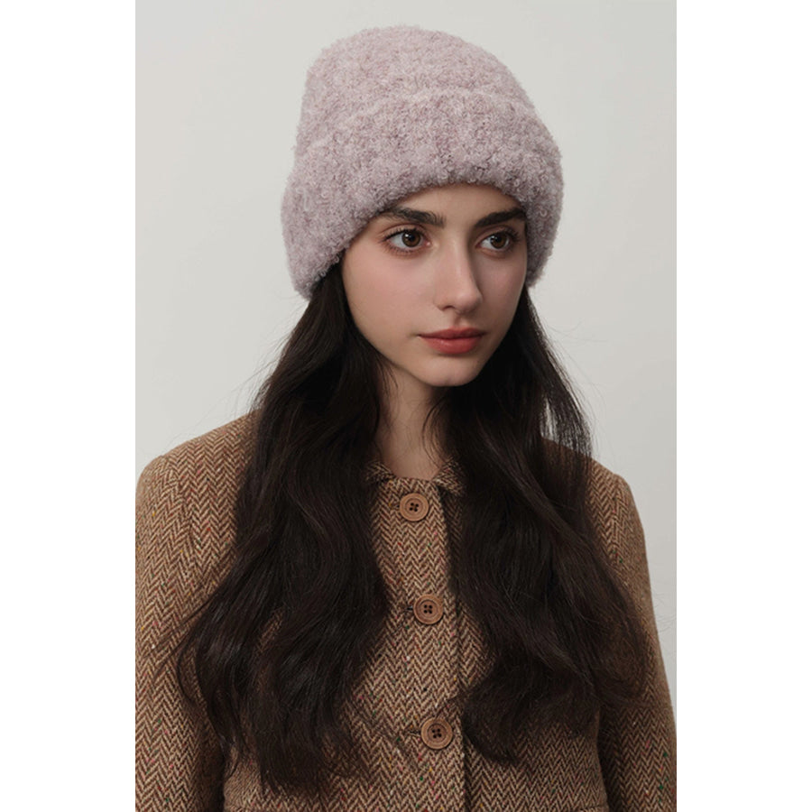 Solid Color Thermal Knit Hat Mauve / One Size Apparel and Accessories