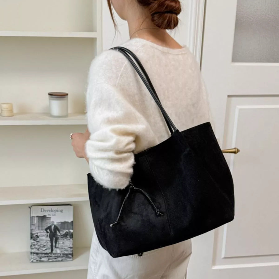 Solid Color Tote Bag Black / onesize Apparel and Accessories