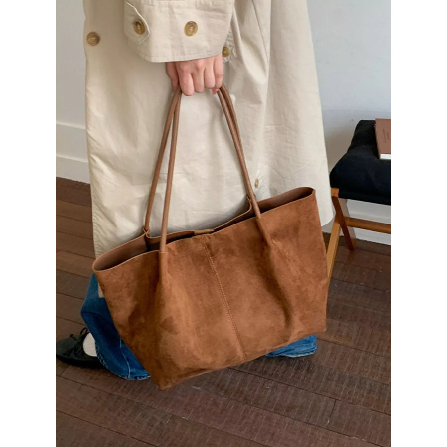 Solid Color Tote Bag Brown / onesize Apparel and Accessories