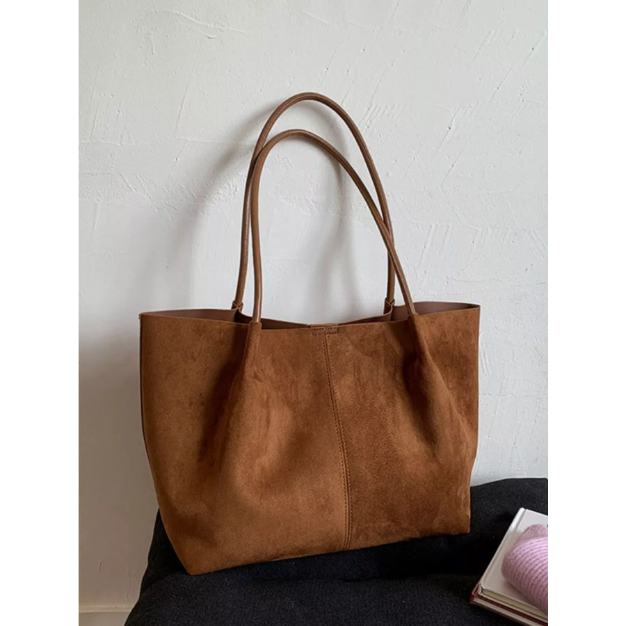 Solid Color Tote Bag Brown / onesize Apparel and Accessories