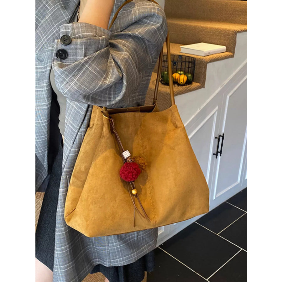 Solid Color Tote Bag Tan / onesize Apparel and Accessories