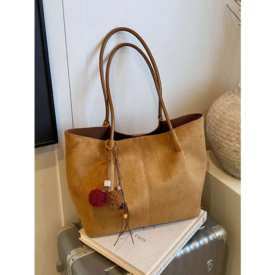 Solid Color Tote Bag Tan / onesize Apparel and Accessories