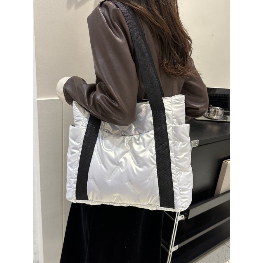 Solid Color Tote Bag with Side Pockets Apparel and Accessories