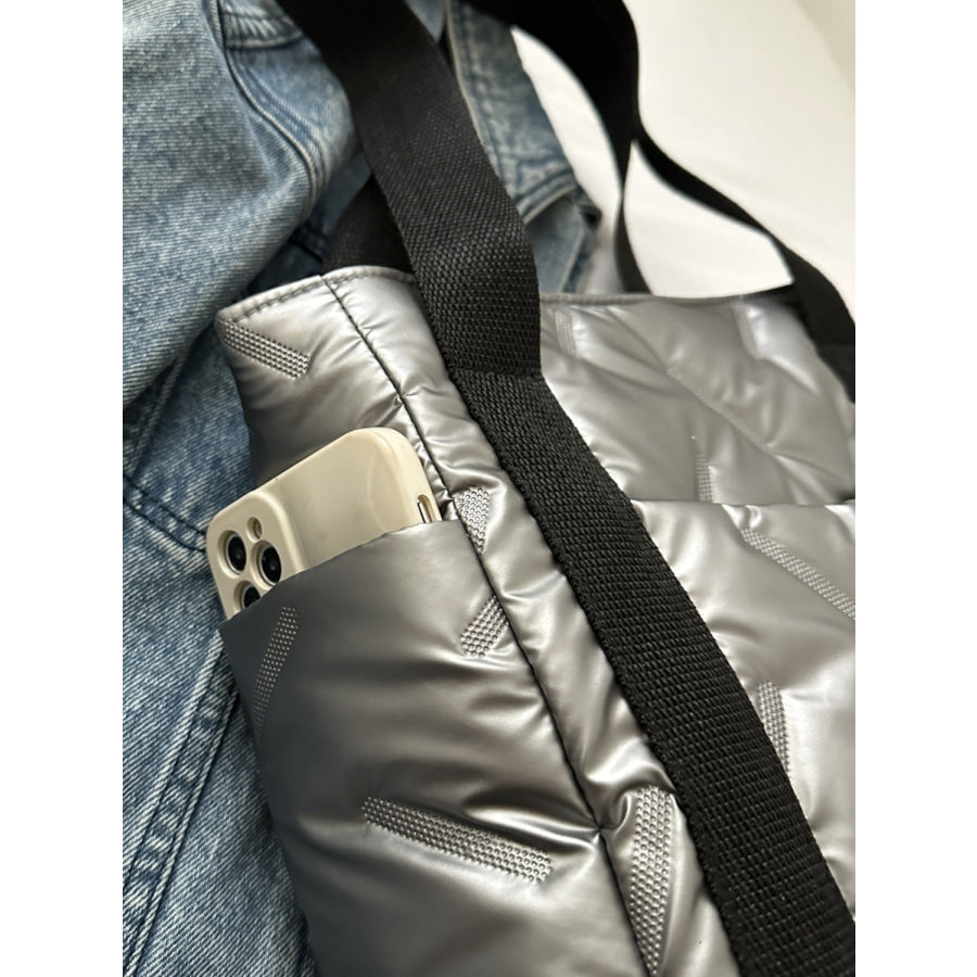 Solid Color Tote Bag with Side Pockets Apparel and Accessories