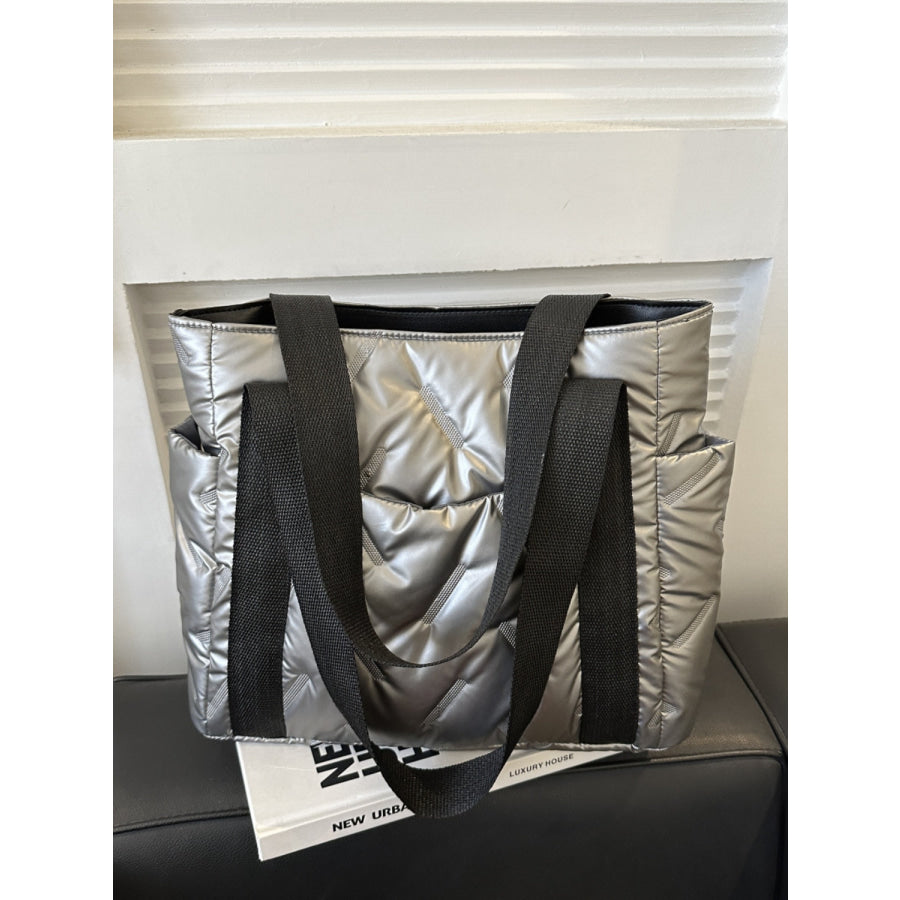 Solid Color Tote Bag with Side Pockets Apparel and Accessories