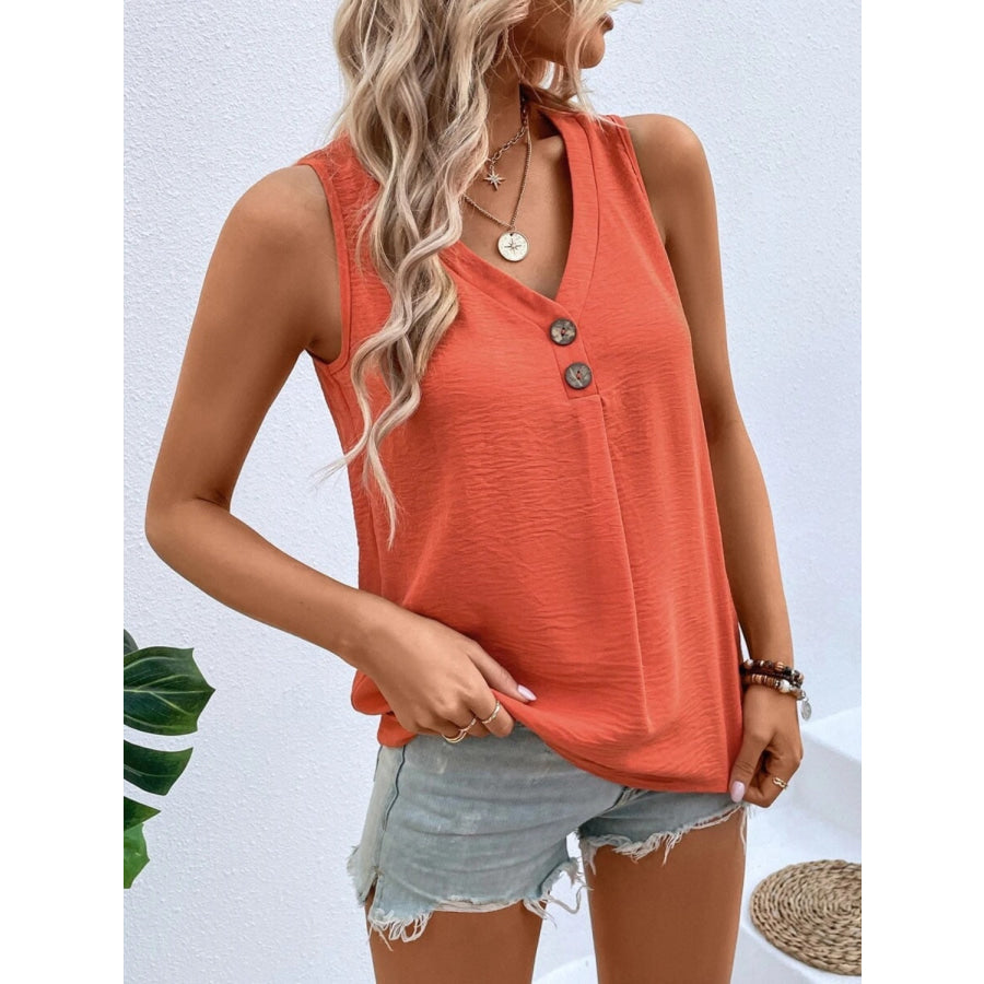 Solid Color V-Neck Tank Apparel and Accessories
