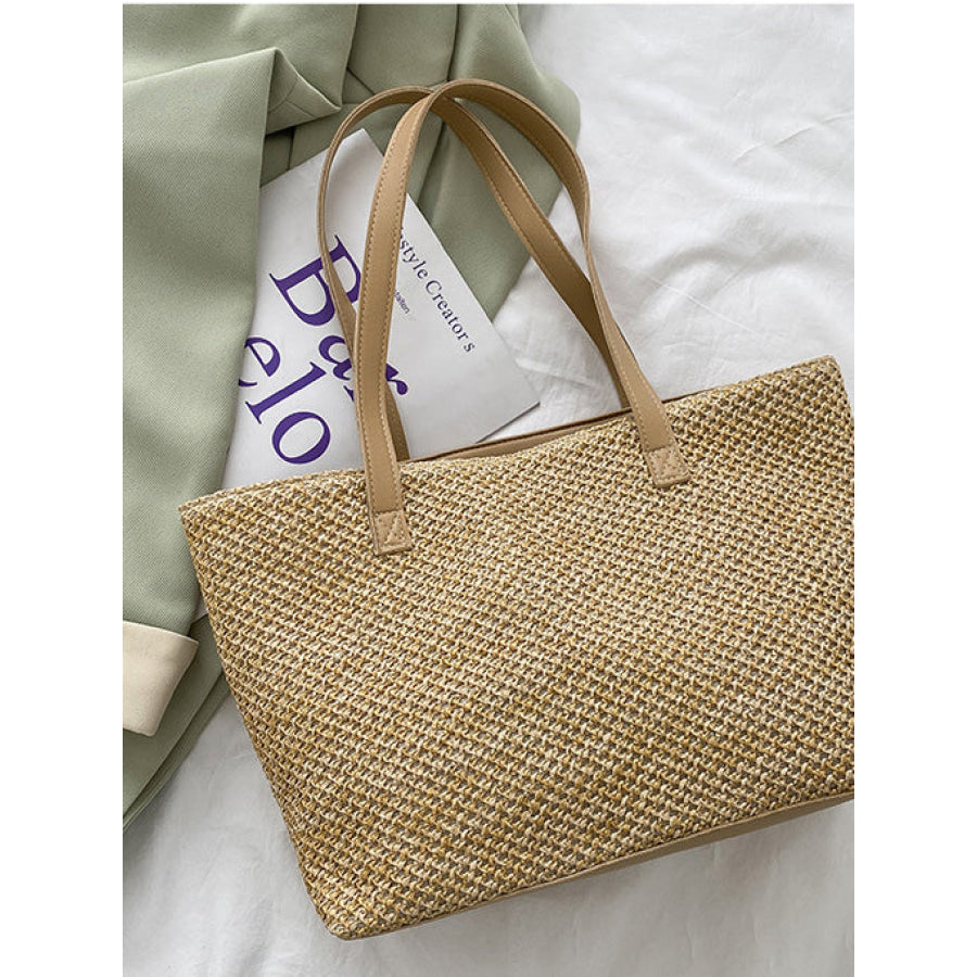Solid Color Woven Tote Bag Apparel and Accessories