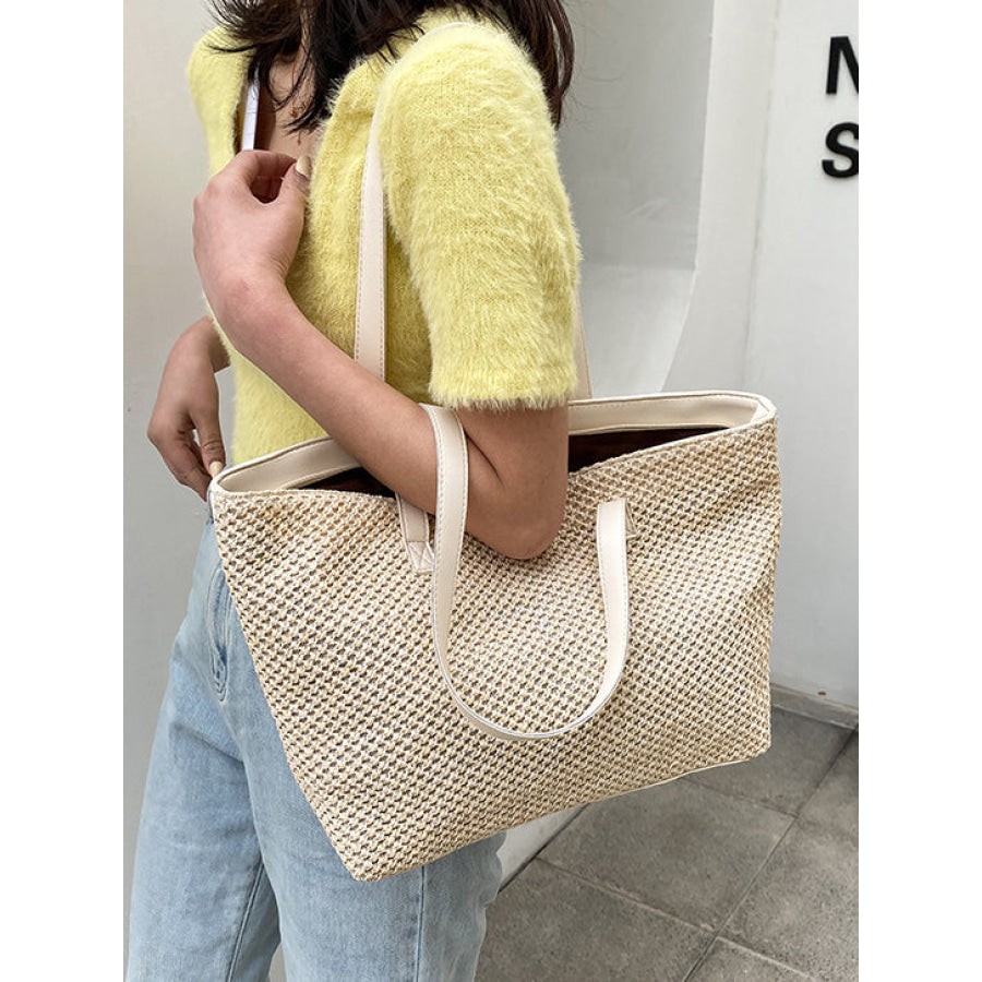 Solid Color Woven Tote Bag Apparel and Accessories