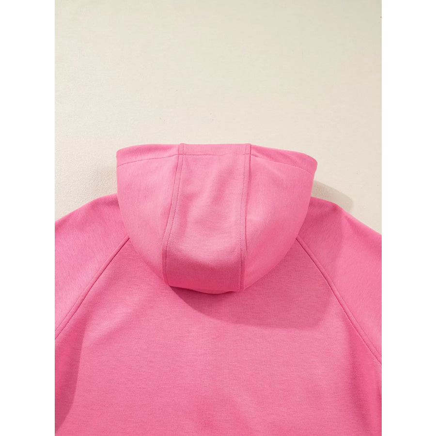 Solid Color Zip Up Hoodie Drawstring Loose Pants Set Apparel and Accessories