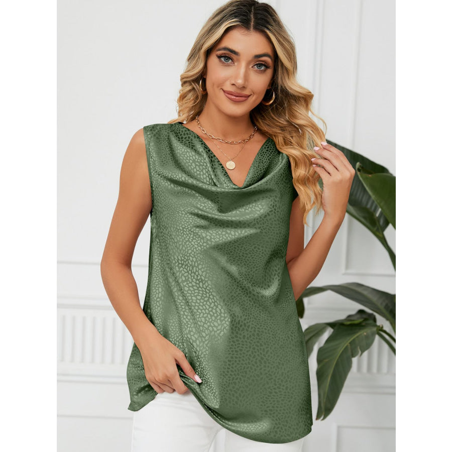 Solid Cowl Neck Top Apparel and Accessories