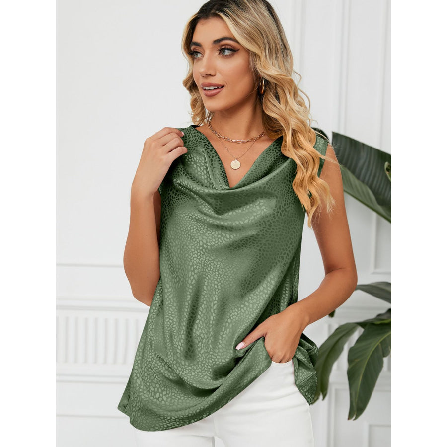 Solid Cowl Neck Top Apparel and Accessories