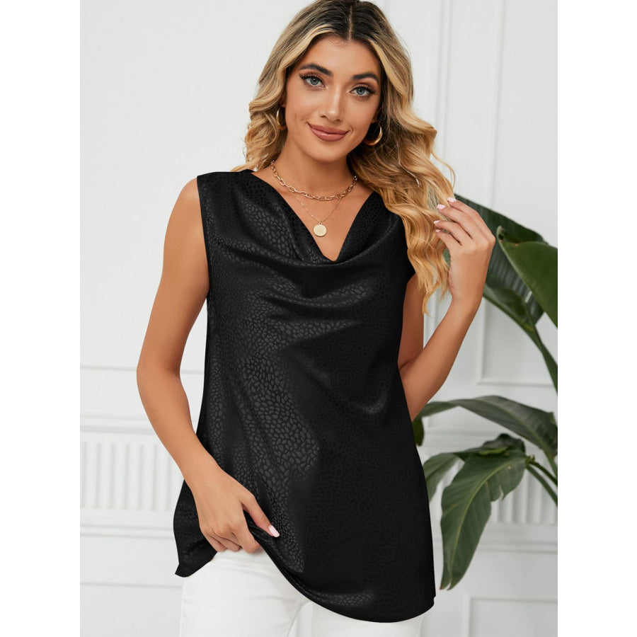 Solid Cowl Neck Top Apparel and Accessories