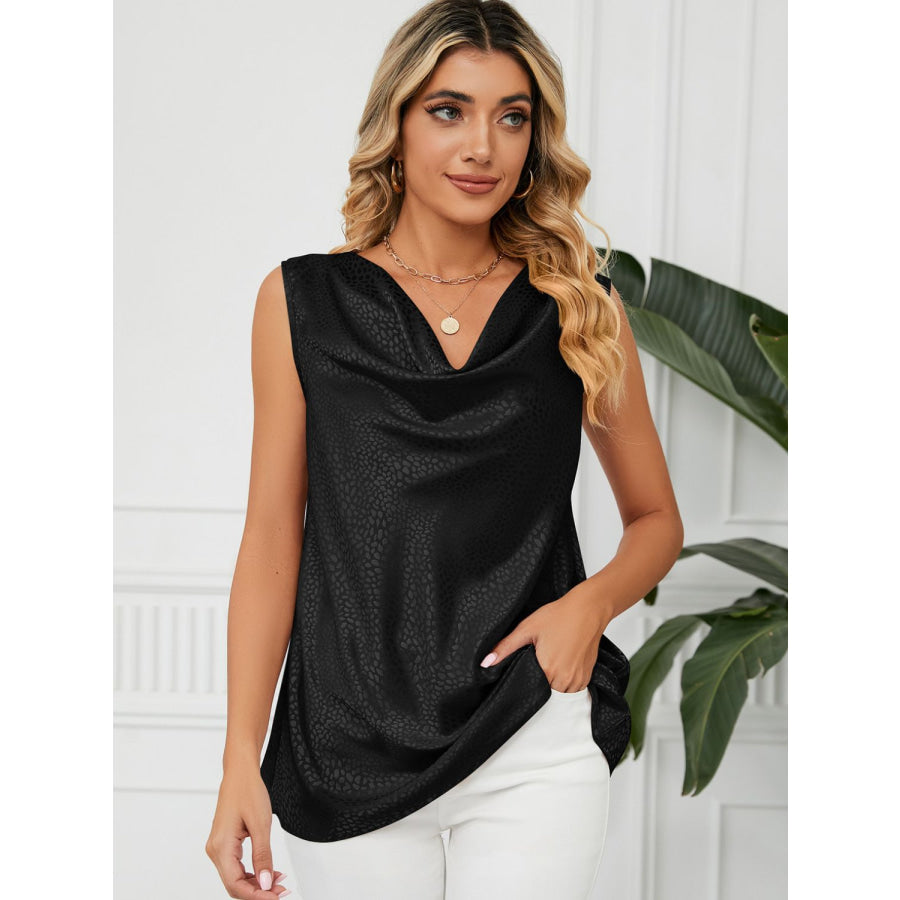 Solid Cowl Neck Top Apparel and Accessories