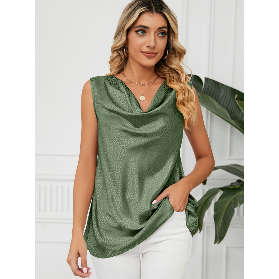 Solid Cowl Neck Top Apparel and Accessories