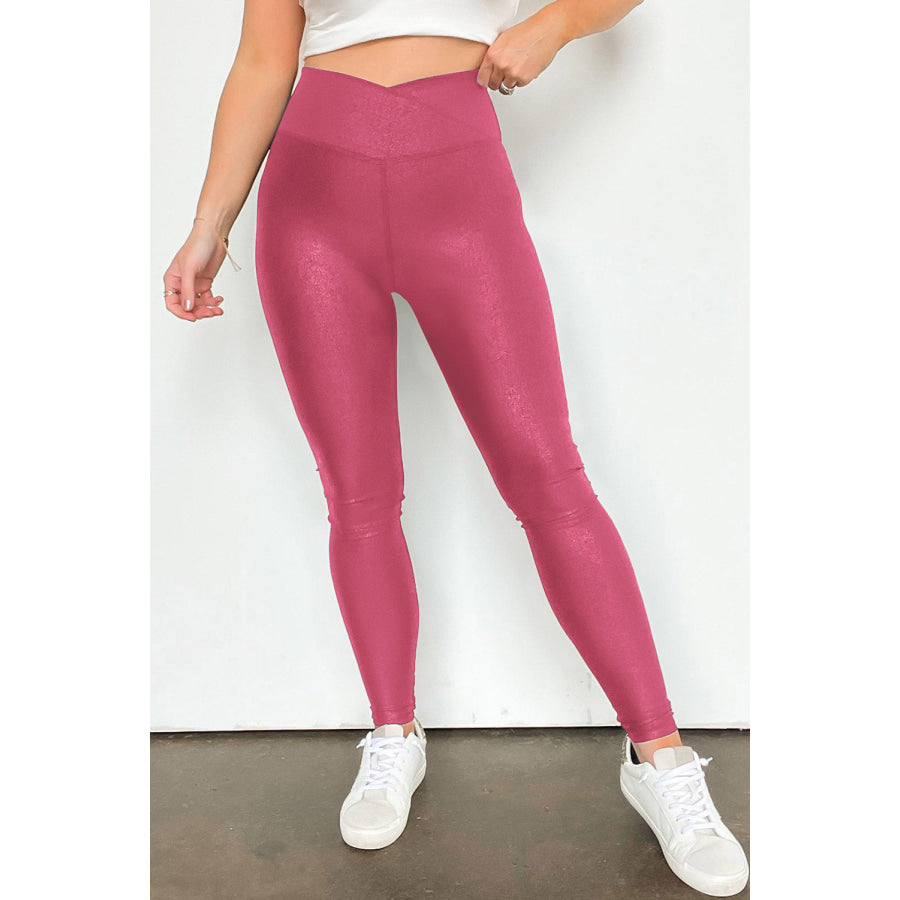 Solid High Waist Leggings Apparel and Accessories